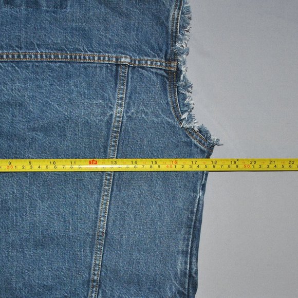 Vintage Express Bleus Jean Vest Size Medium 90s Y2K - Picture 8 of 9